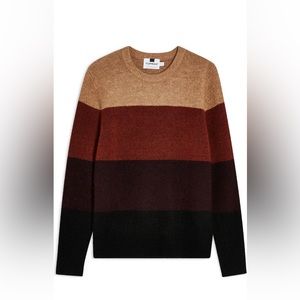 Topman ‘Harlow’ classic fit color lock crewneck sweater in soft fuzzy texture